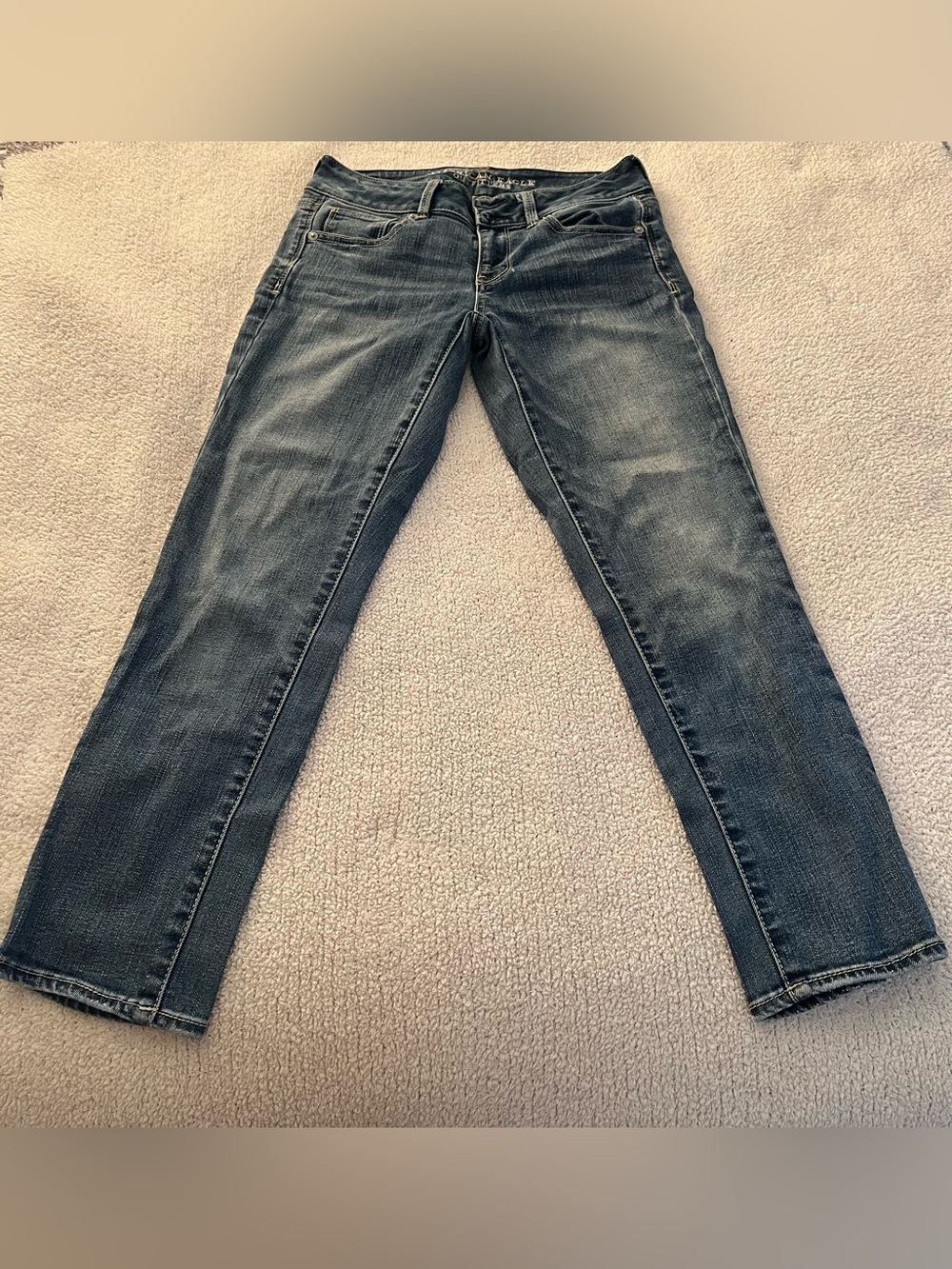 American Eagle Artist Crop Stretch Women’s Dark Wash Slim Jean Capris Size2